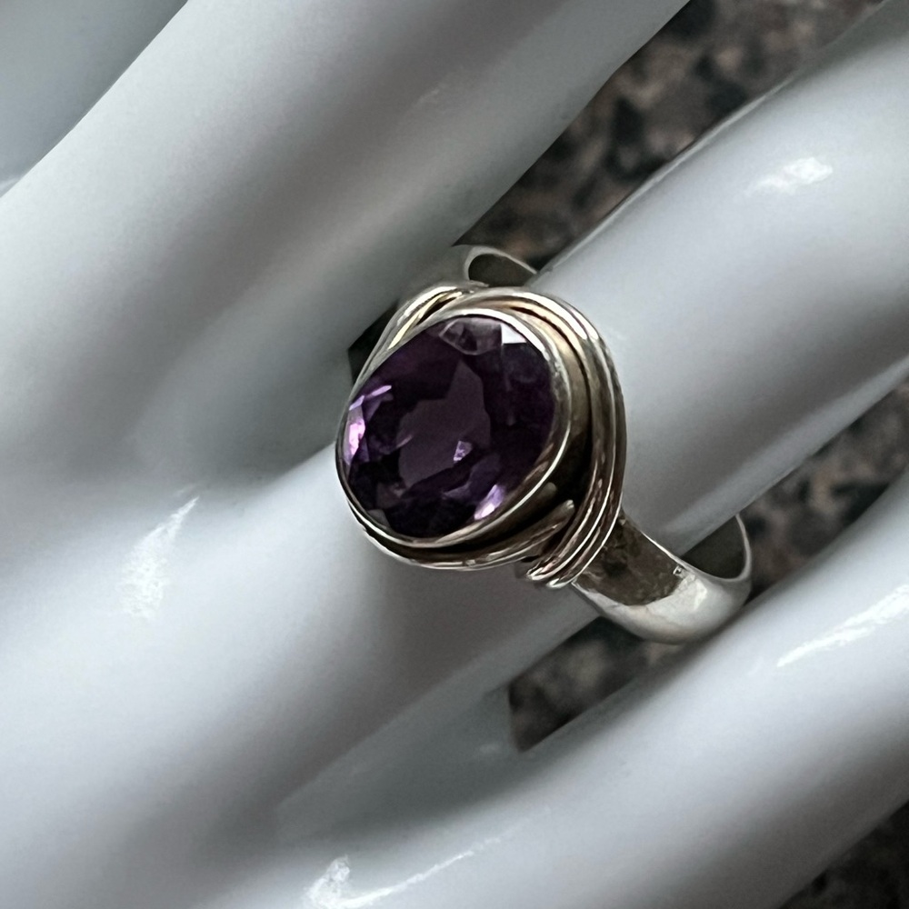Spirit Wrapped – Bali Sterling Amethyst Ring (Size 7)